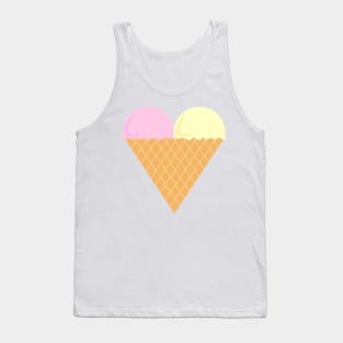 Pink And Yellow Love Heart Ice-Cream Digital Art | Melanie Jensen Illustrations Tank Top